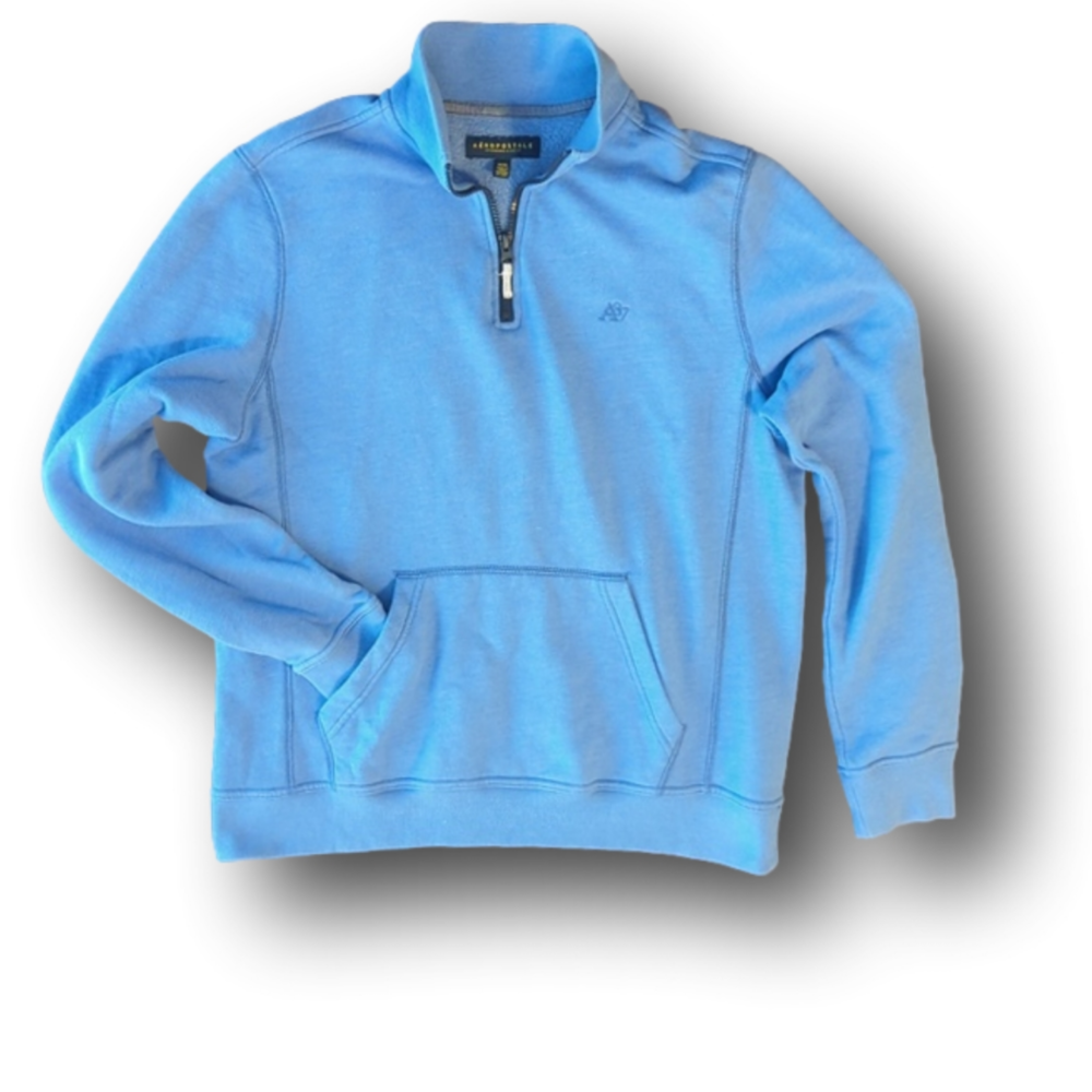 Quarter zip sweatshirt with kangaroo pocket